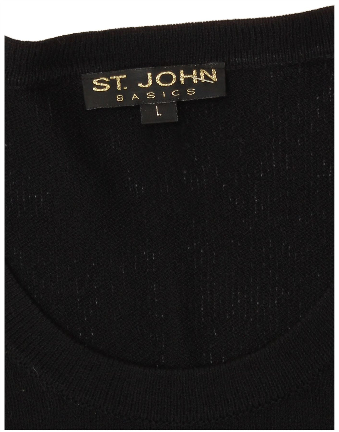 ST.John Damen-Pullover, kurzärmelig, U-Boot-Ausschnitt, Gr. 42, Größe L, Schwarz