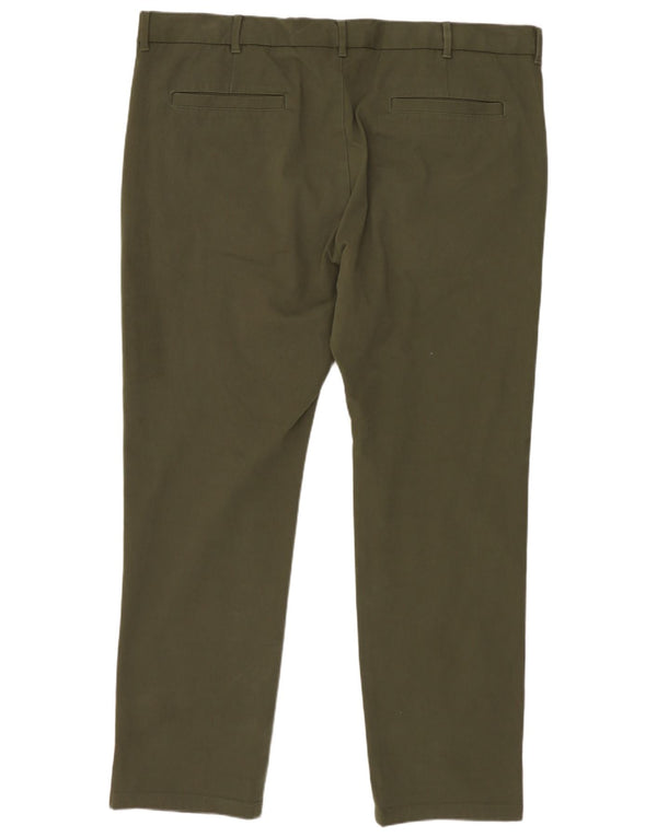 Marks & Spencer Herren Slim Chinohose W40 L29 Khaki Baumwolle