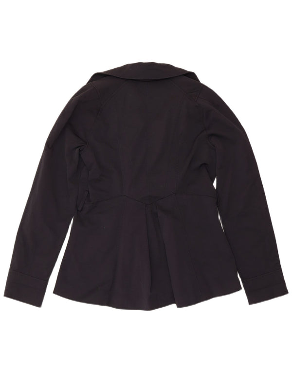 ZARA Damen Pea Coat UK 12 Medium Marineblau Baumwolle