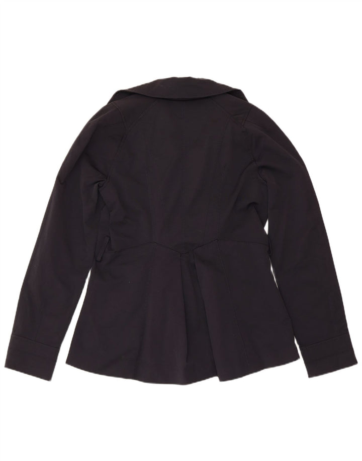 ZARA Damen Pea Coat UK 12 Medium Marineblau Baumwolle