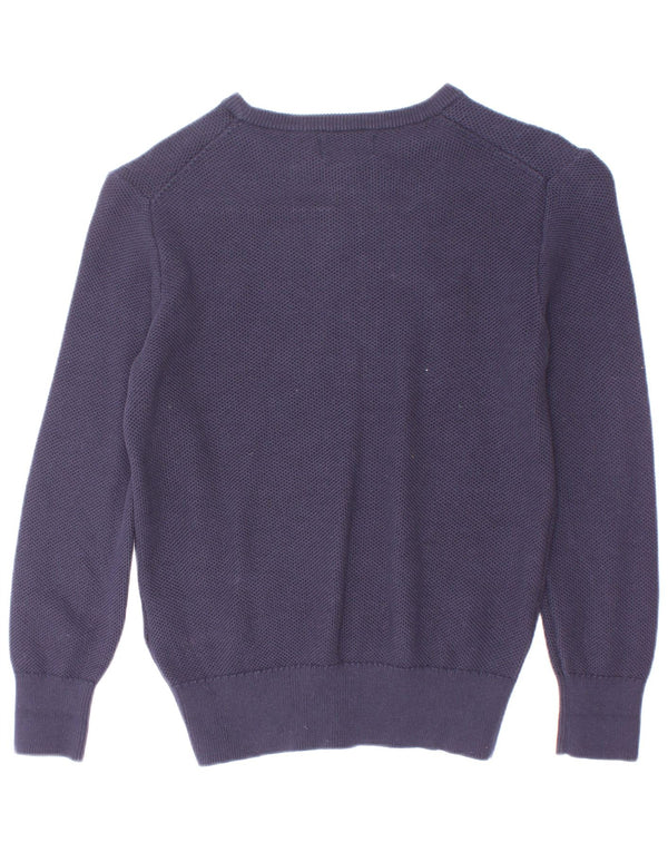 Polo Ralph Lauren Jungen-Pullover mit U-Boot-Ausschnitt, 6–7 Jahre, marineblaue Baumwolle