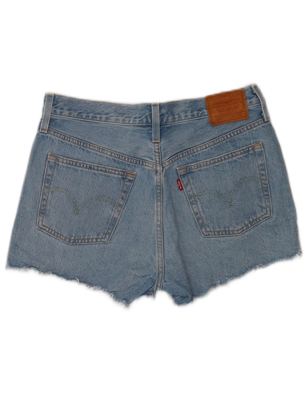 Levi's Damen 501 Distressed Denim Shorts W28 Mittelblaue Baumwolle