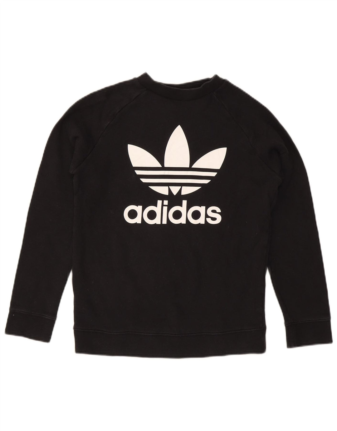 Adidas Damen Graphic Sweatshirt Pullover UK 12 Medium Schwarz