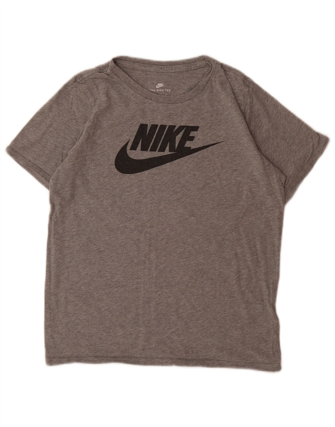 NIKE Jungen-T-Shirt mit sportlichem Schnitt und Grafik, 12–13 Jahre, Größe L, aus grauer Baumwolle