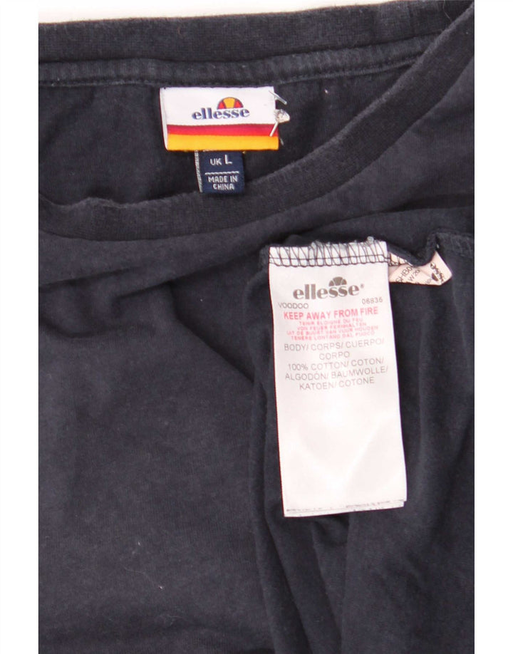 Ellesse Herren T-Shirt Top Large Marineblau Baumwolle