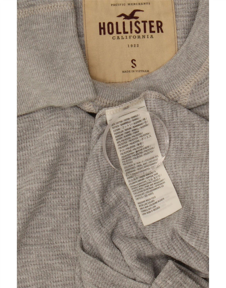 Hollister Herren-Oberteil, langärmelig, klein, graue Baumwolle