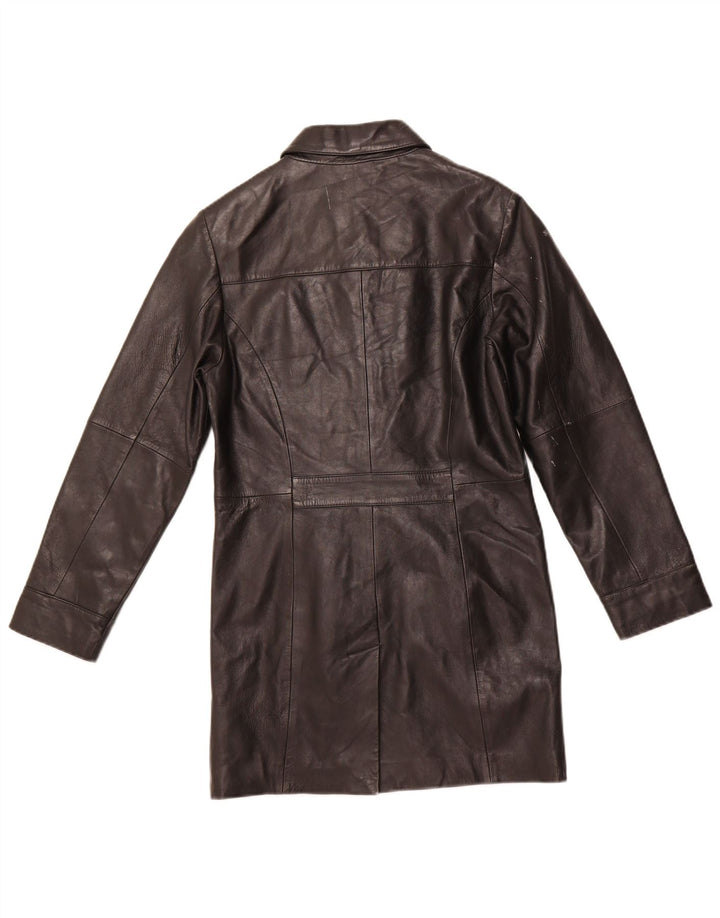 HUDSON Damen Ledermantel US 8 Mittelschwarzes Leder
