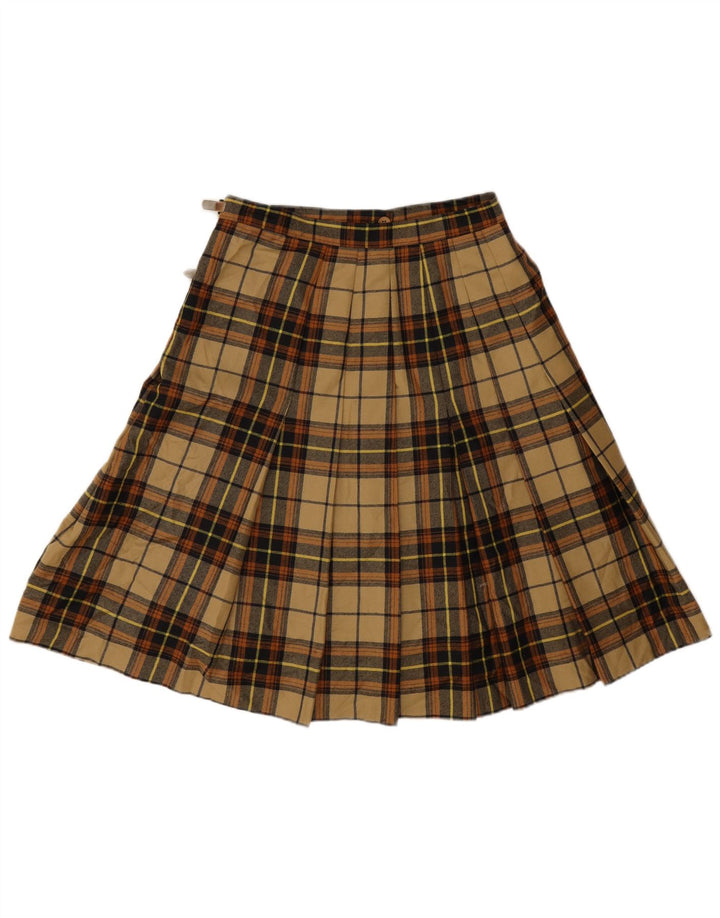 Gino Sartore Damen Wickelrock IT 42 Medium W28 Beige karierte Wolle