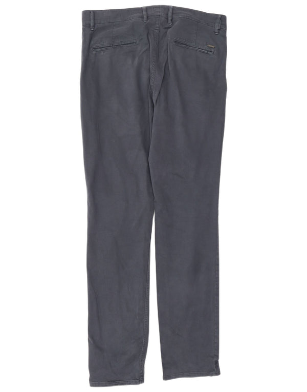 Hugo Boss Herren Slim Fit Chinohose W34 L34 Marineblaue Baumwolle