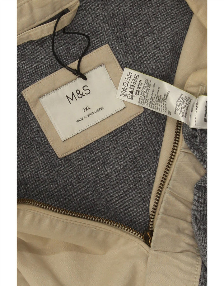 Marks & Spencer Herren Bomberjacke UK 44 2XL Beige Baumwolle