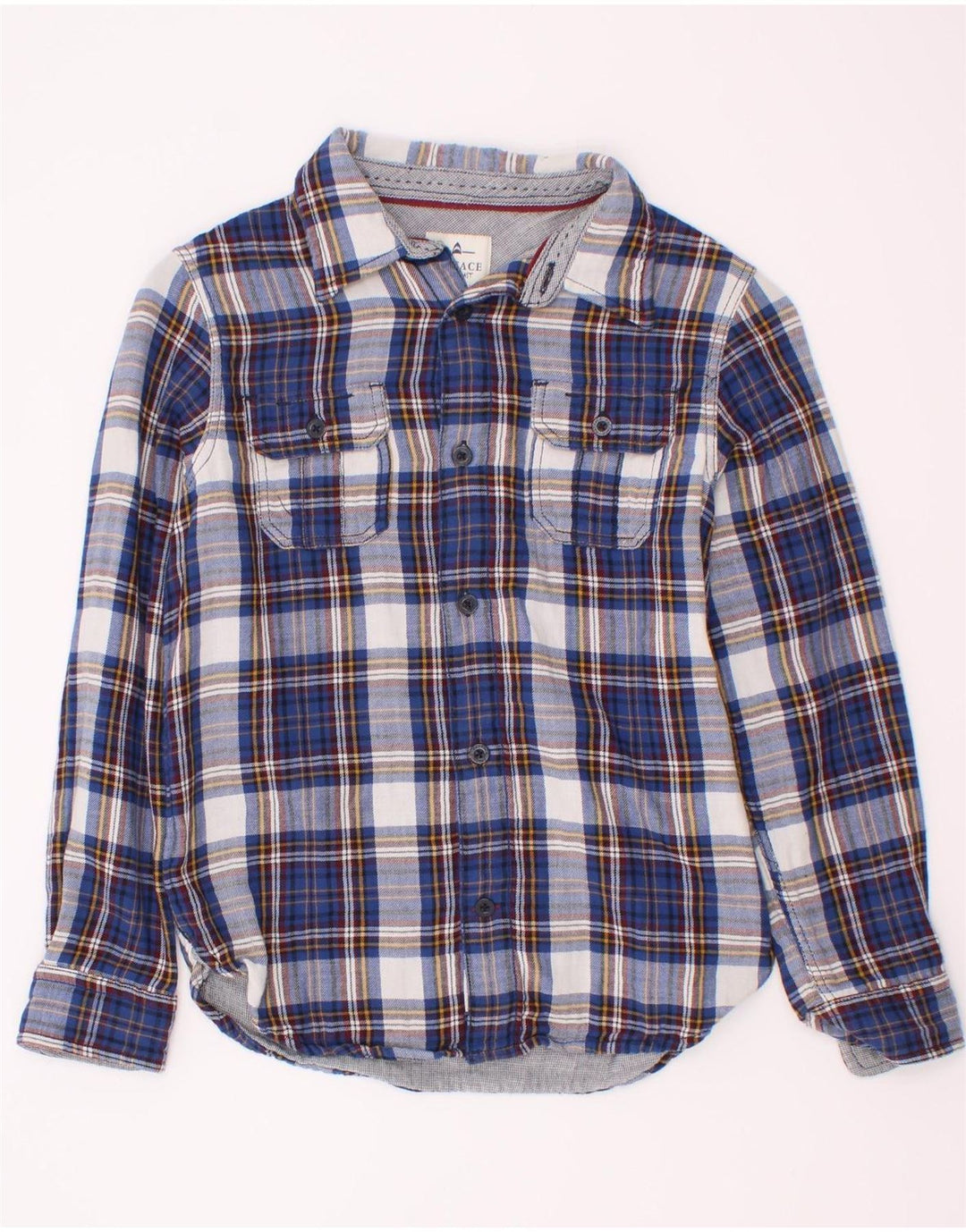 Fat Face Flanellhemd für Jungen, 8–9 Jahre, marineblau, kariert, Baumwolle