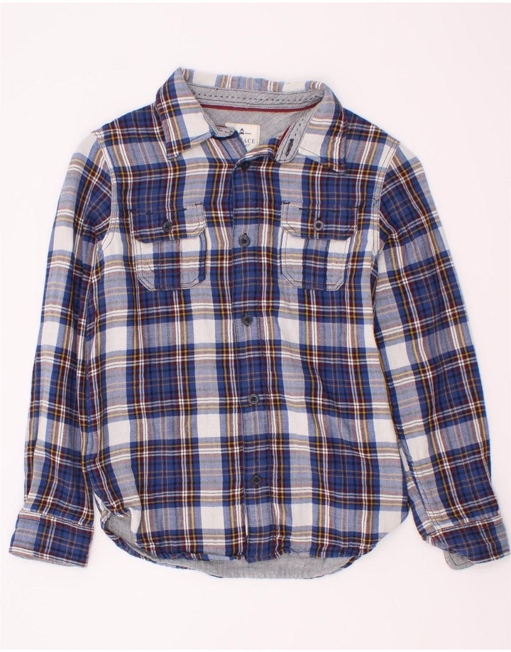 Fat Face Flanellhemd für Jungen, 8–9 Jahre, marineblau, kariert, Baumwolle