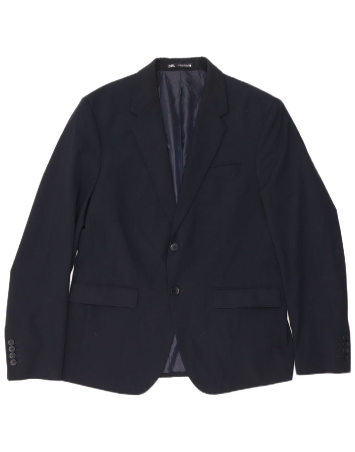 Zara Herren-Blazer mit 2 Knöpfen, EU 52, groß, Marineblau