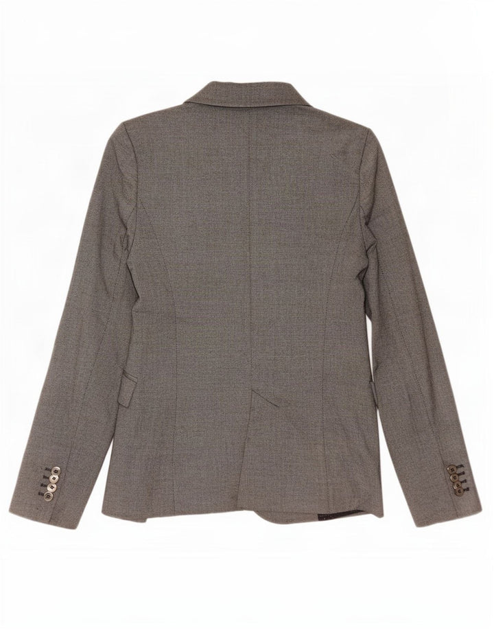 Zara Damen 1-Knopf-Blazerjacke UK 6 XS Graues Polyester