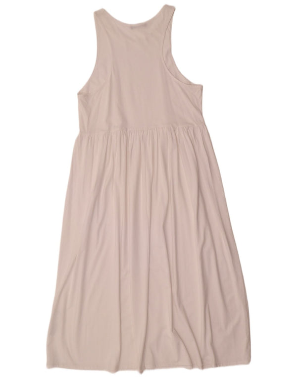 Zara Damen Ärmelloses Maxikleid UK 18 XL Weiße Baumwolle