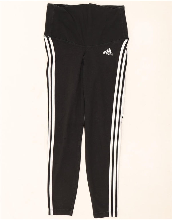 Adidas Damen Leggings UK 12/14 Mittelschwarze Baumwolle