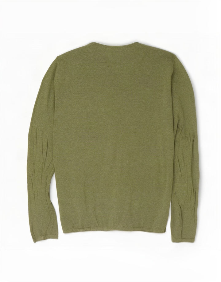 Zara Herren-Pullover mit Rundhalsausschnitt, Mittelgrün