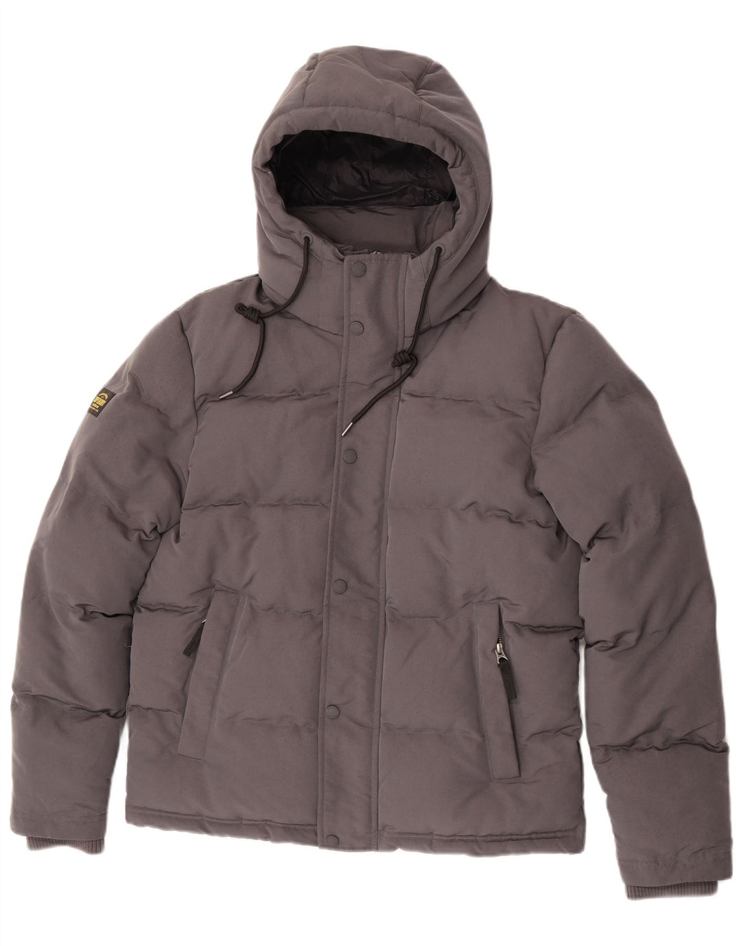 Superdry Herren Graphic Hooded Wattierte Jacke UK 36 Small Grau Polyester