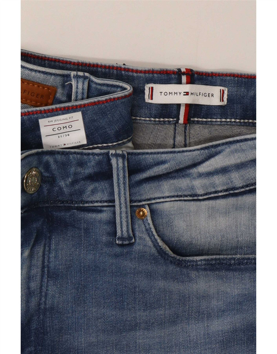 Tommy Hilfiger Damen Como RW Distressed Jegging Jeans W31 L30 Blau