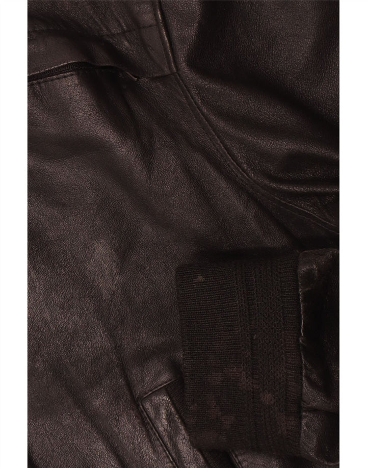 Vintage Herren Lederjacke IT 52 XL Schwarzes Leder