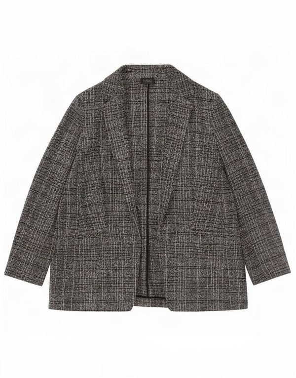 Marks & Spencer Womens Open Blazer Jacke UK 16 Large Schwarz kariertes Polyester