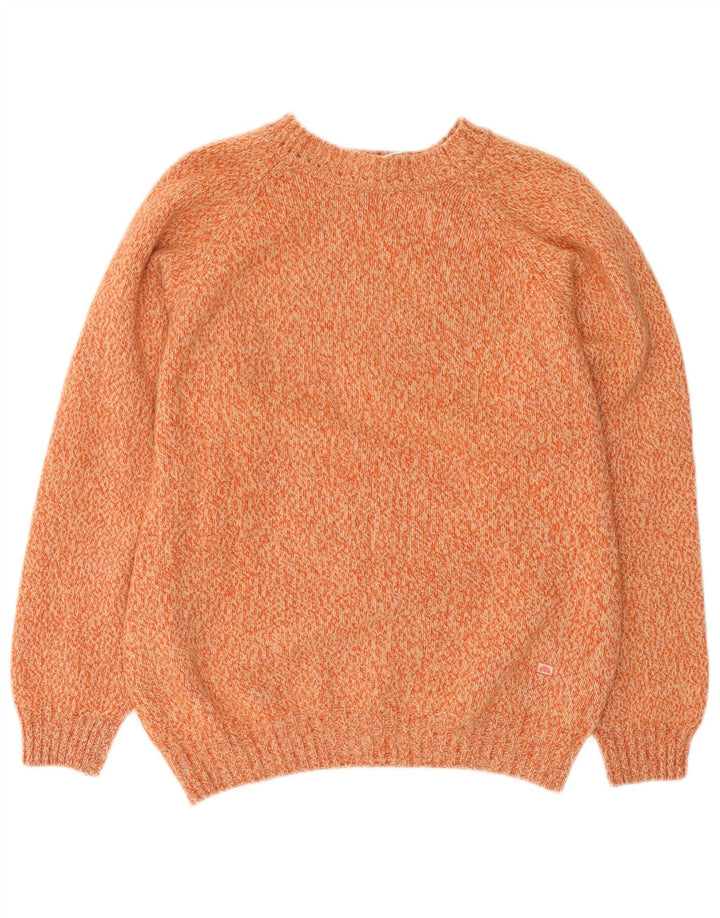 Ellesse Herren-Pullover mit Rundhalsausschnitt, große orange gefleckte Wolle