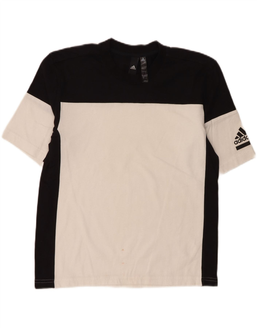 ADIDAS Mens T-Shirt Small White Colourblock Vintage Adidas and Second-Hand Adidas from Messina Hembry 