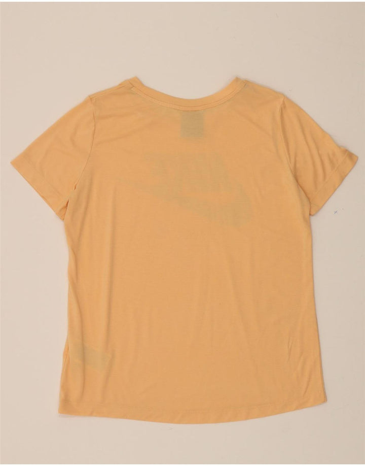 NIKE Womens Graphic T-Shirt Top UK 14 Medium Orange Polyester Vintage Nike and Second-Hand Nike from Messina Hembry 
