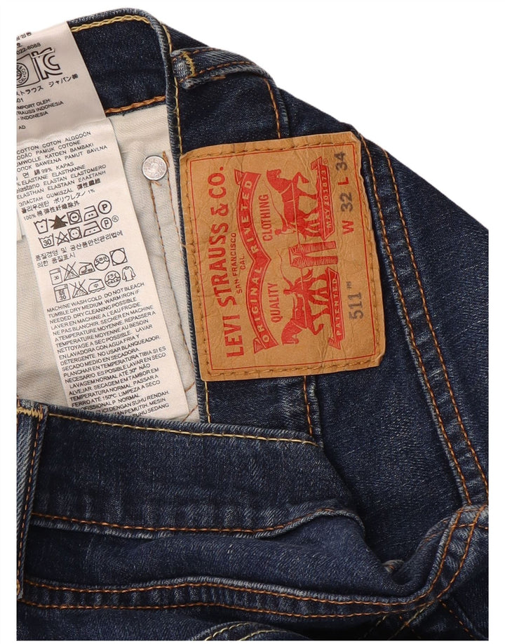 Levi's Herren 511 Slim Jeans W32 L26 Blaue Baumwolle