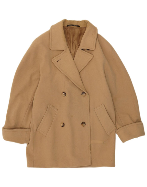 Marks & Spencer Zweireihiger Damenmantel UK 12 Mittelbeige Wolle