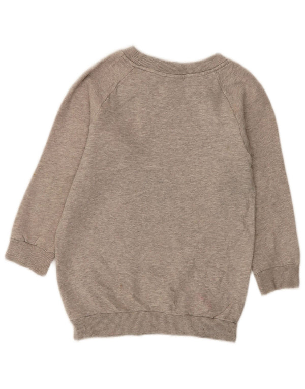 Adidas Mädchen Grafik-Sweatshirt-Pullover, 7–8 Jahre, grau gefleckte Baumwolle