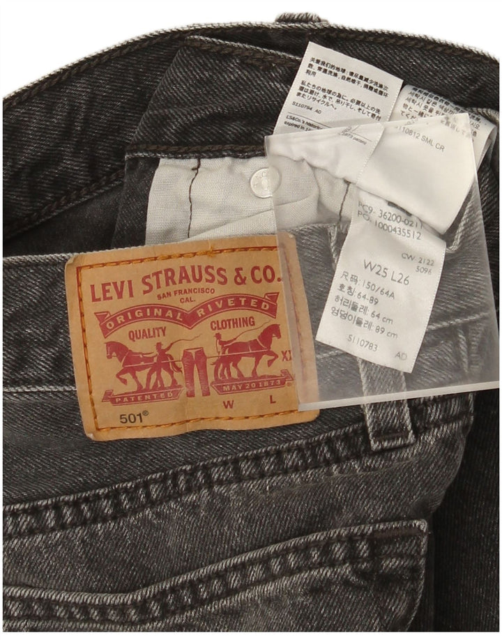 Levi's Damen 501 Straight Jeans W25 L26 Graue Baumwolle