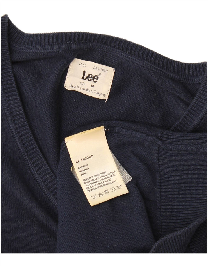Lee Herren-Pullover mit V-Ausschnitt, mittlere marineblaue Baumwolle