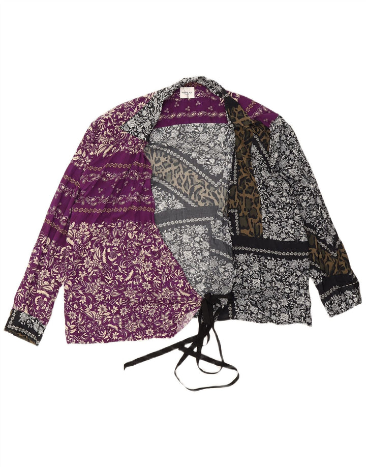 REPLAY Damen-Hemdbluse in Wickeloptik, UK 18, XL, mehrfarbig, Blumenmuster, Viskose