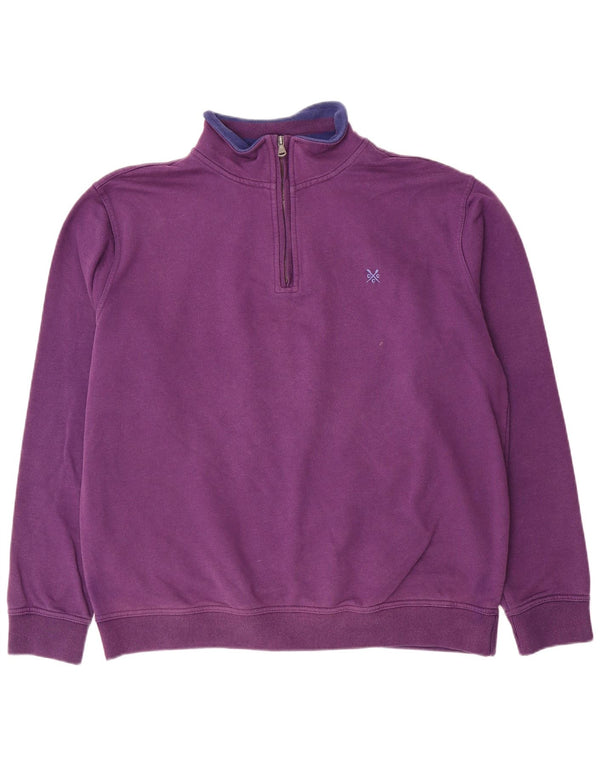 Crew Clothing Herren-Sweatshirt mit Reißverschluss am Hals, 2XL, Lila, Baumwolle