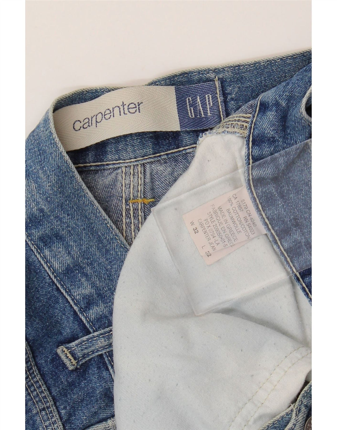 Gap Herren Carpenter Cargo Straight Jeans W32 L32 Blaue Baumwolle