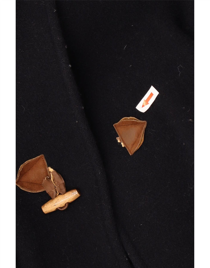 Vintage Damen Übergroßer Dufflecoat UK 14 Mittelmarineblaue Wolle