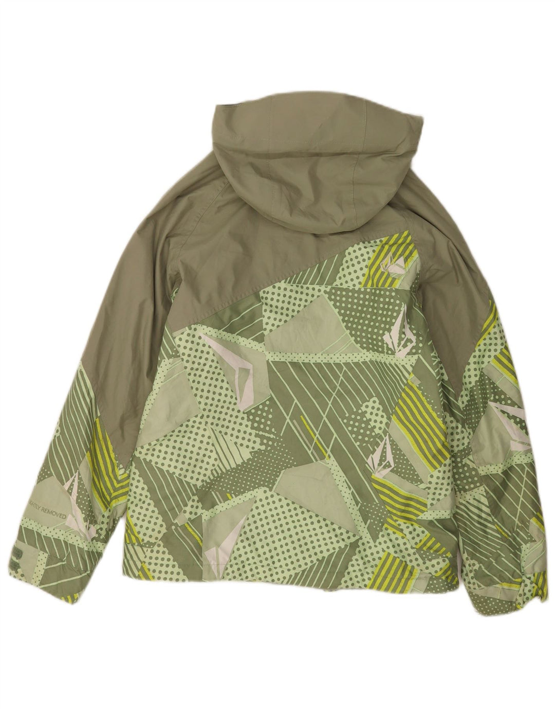 Volcom Herren-Windbreakerjacke mit Kapuze, UK 36, klein, grün, geometrisch, Polyester