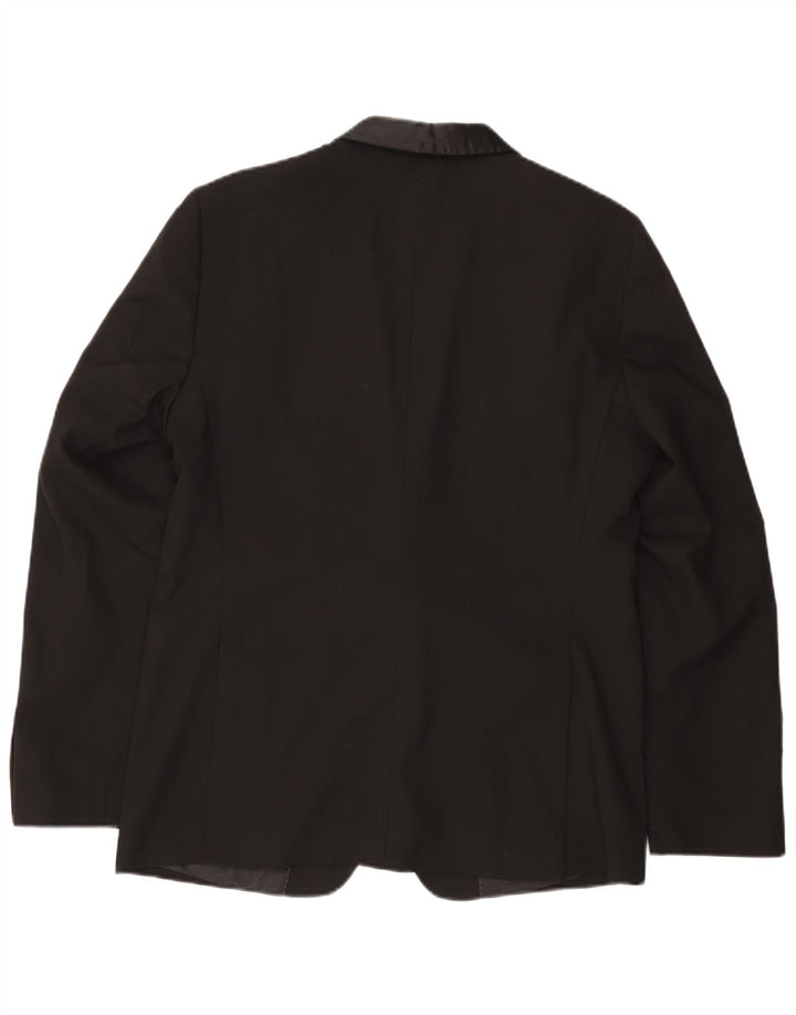 Zara Herren 2-Knopf-Blazerjacke UK 40Groß Schwarz