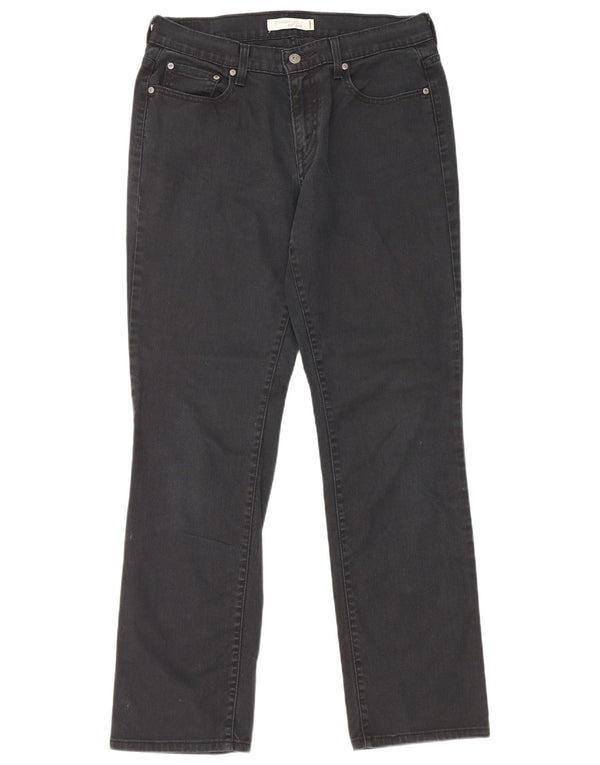 Levi's Damen 505 Straight Jeans US 10 Large W32 L31 Schwarze Baumwolle
