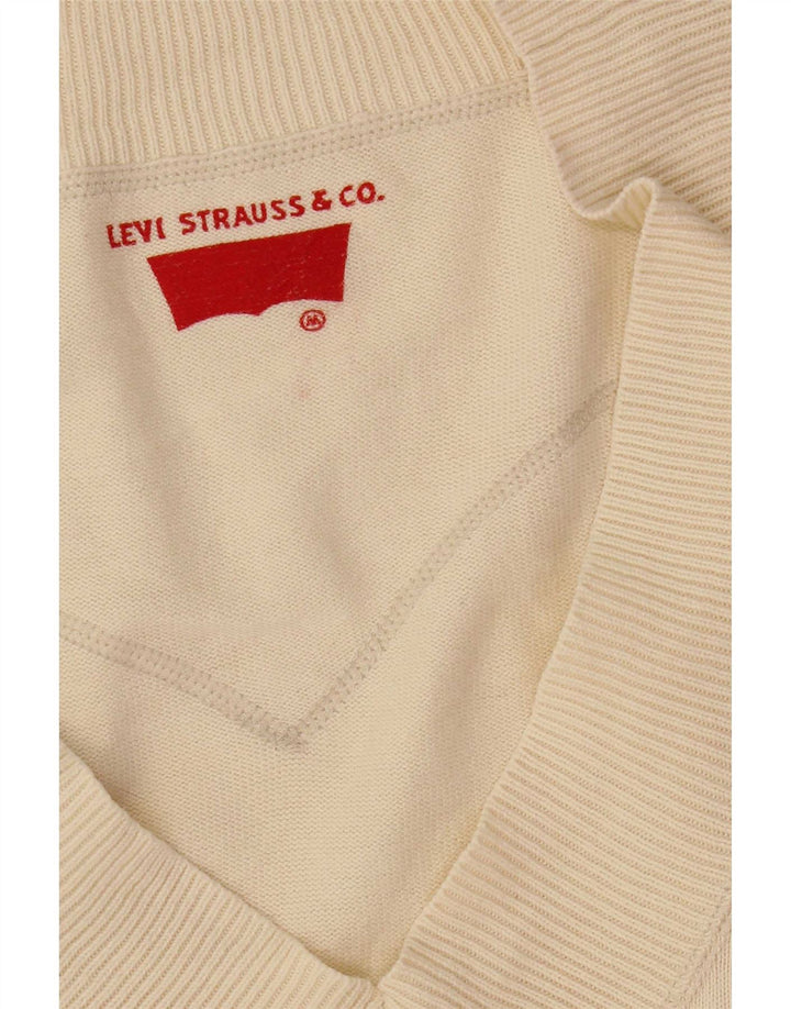 Levi's Damen-Pullover mit V-Ausschnitt, Gr. 12, Mittel, gebrochenes Weiß