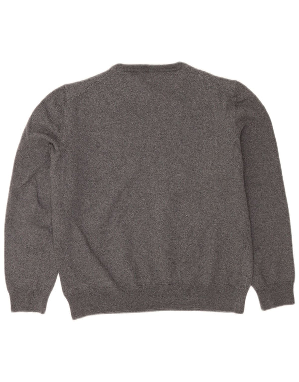 Hugo Boss Damen-Pullover mit Rundhalsausschnitt, UK 18, XL, graue Schurwolle