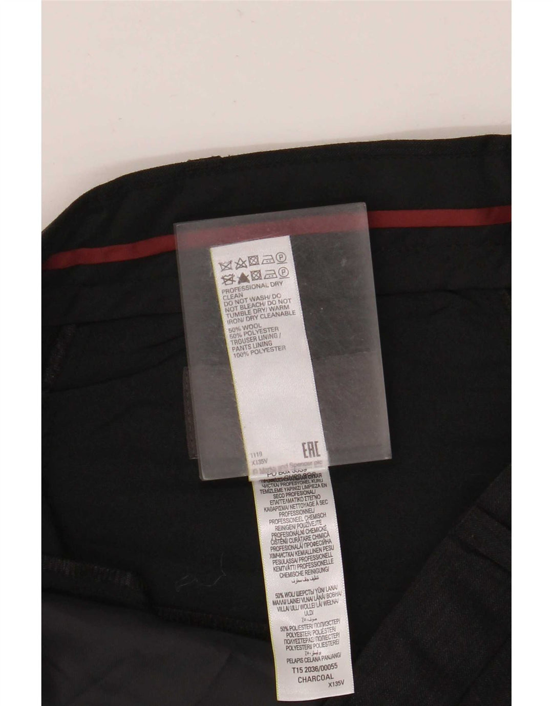 Marks & Spencer Herren-Anzughose in normaler Passform, W36, L31, graue Wolle