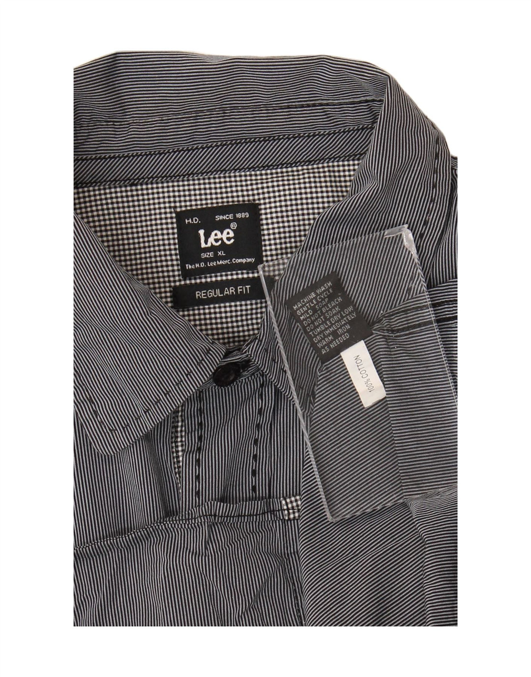 Lee Herren-Hemd mit normaler Passform, XL, blaue Nadelstreifen-Baumwolle