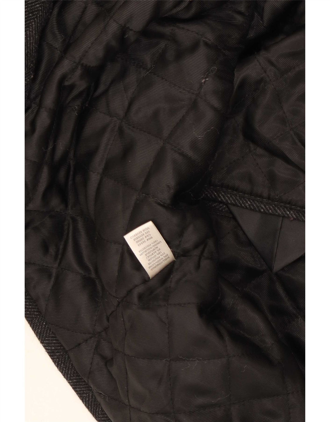 Calvin Klein Herren Pea Coat UK 40 Große graue Wolle mit Fischgrätenmuster