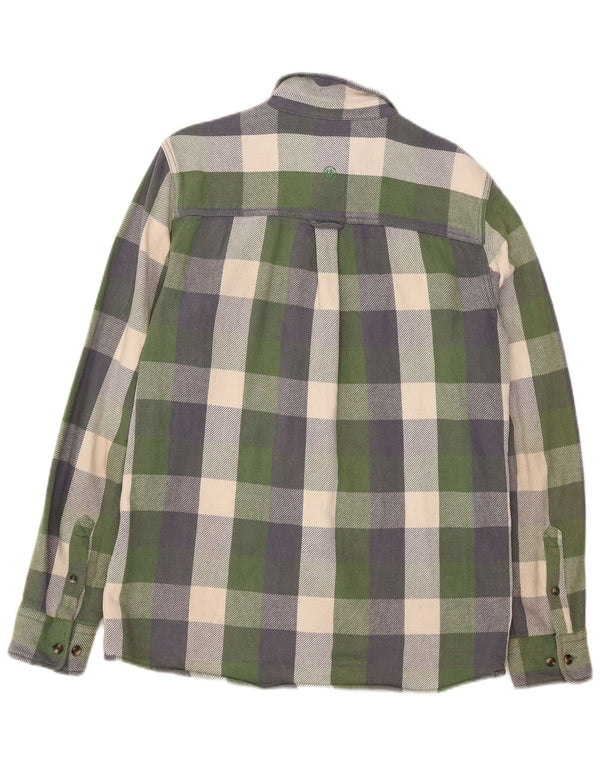 Fat Face Mens Tall Flannel Shirt Medium Green Check Cotton