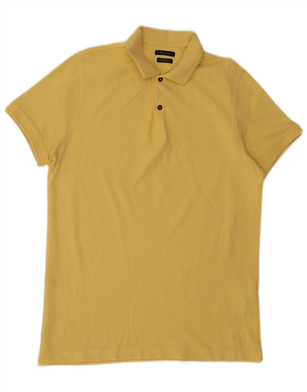 Massimo Dutti Herren-Poloshirt aus mittelgelber Baumwolle