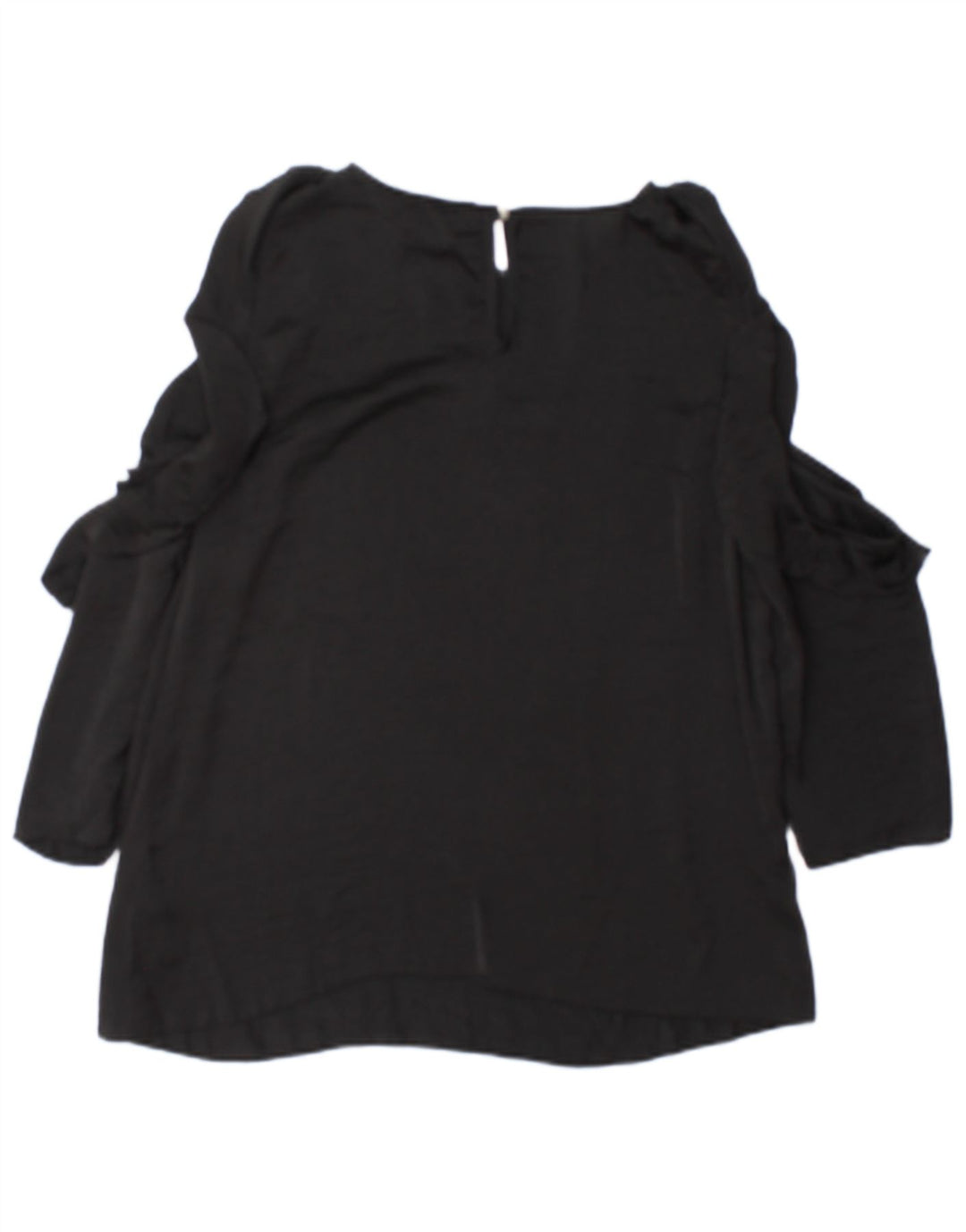 Lipsy Damen Langarm-Blusenoberteil UK 12 Mittelschwarzes Polyester