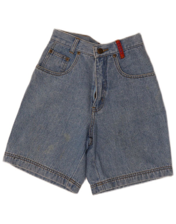 VINTAGE Jeansshorts für Mädchen mit weitem Bein und hoher Taille, 11–12 Jahre, W22, Blau