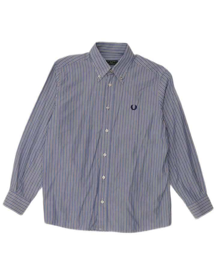 Fred Perry Hemd für Jungen, 9–10 Jahre, blaue Nadelstreifen-Baumwolle